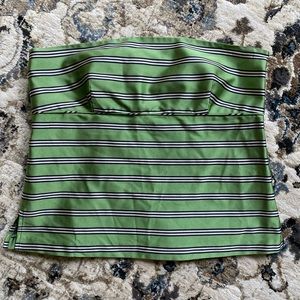 J. Crew | Green Striped Strapless Bustier Tube Top Size 8